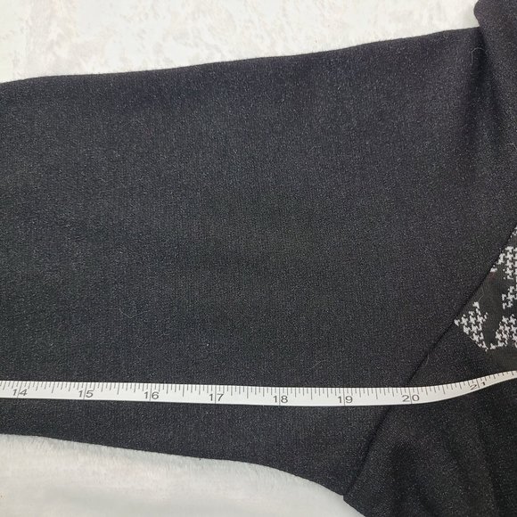 David Pond Houndstooth Black Front Full Zipper Long Sleeved Dress Size 16 - Picture 8 of 9